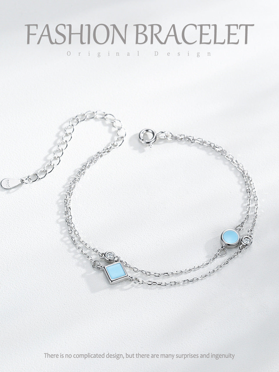 Women's S925 Silver Geometric Round Bracelet