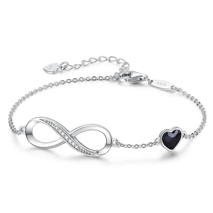 Sterling Silver Bracelet Women's Simple And Versatile Eternal Love