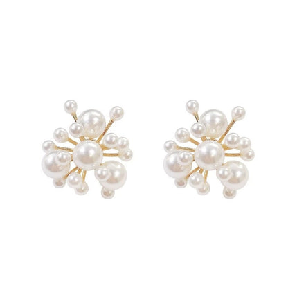 Temperament Small Pearl Firework Shaped Earrings
