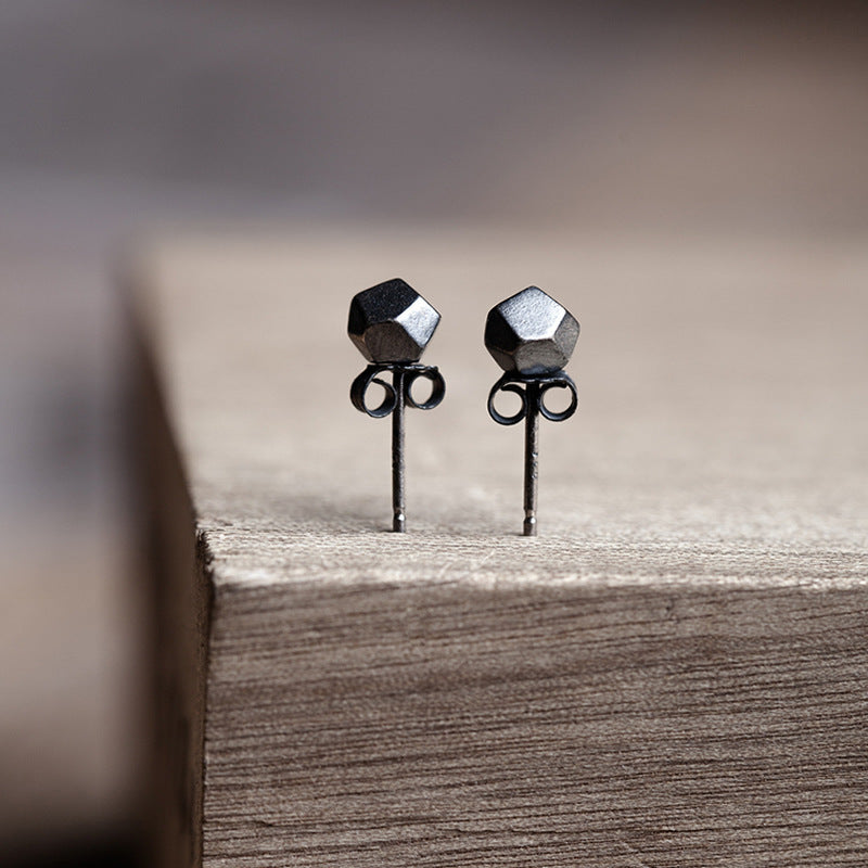 Oxidation Black Fashion Three-dimensional Geometric Earrings