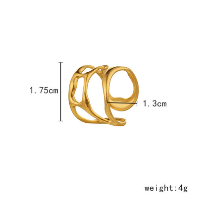 Fashion Retro Characteristic All-match Golden Open-end Hollow Ring