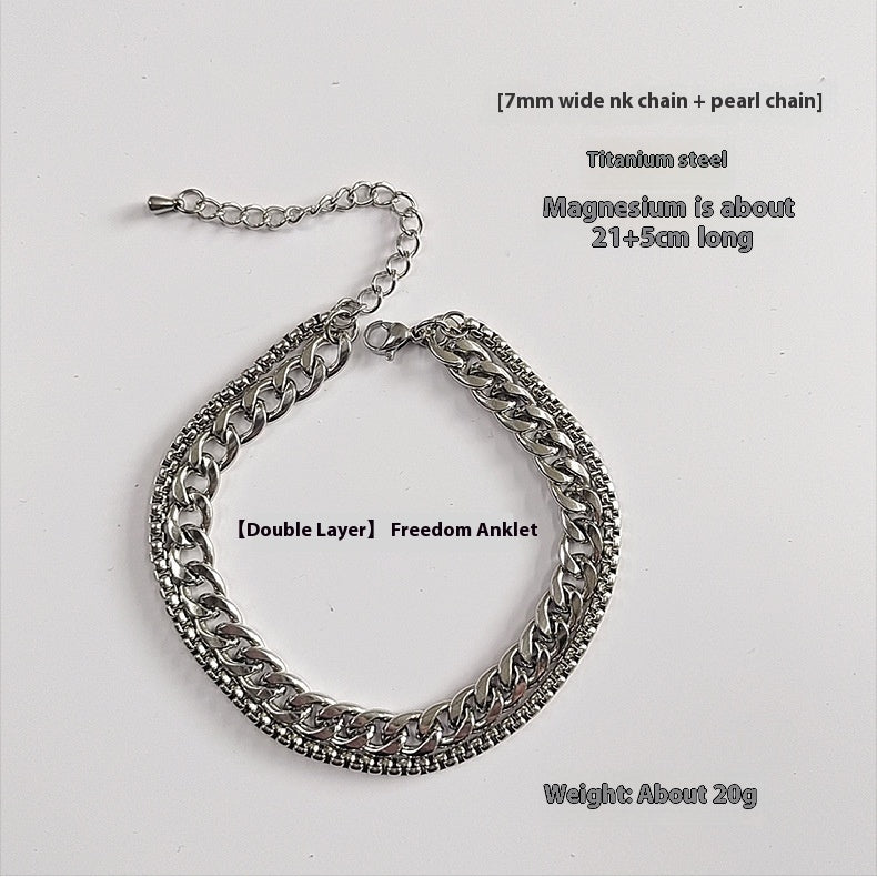 Lasting Elegance: Modern Titanium Steel Anklets - A sophisticated touch to every look!