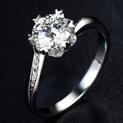 La Moissan Diamond Snowflake Engagement Ring