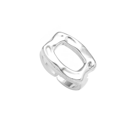Exaggerated Metal Texture Glossy Round Simple Geometric Alloy Ring