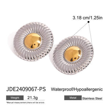 Stainless Steel Exaggerated Threaded Earrings