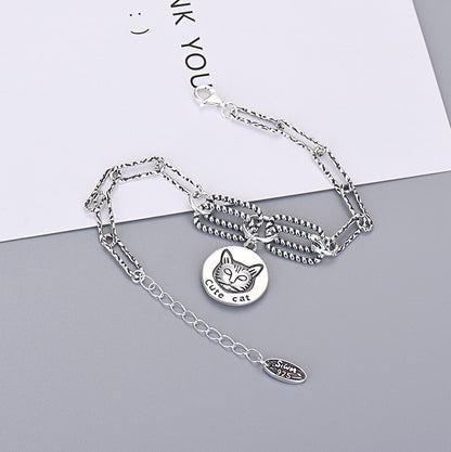 Student Personality Kitten Pendant In Sterling Silver