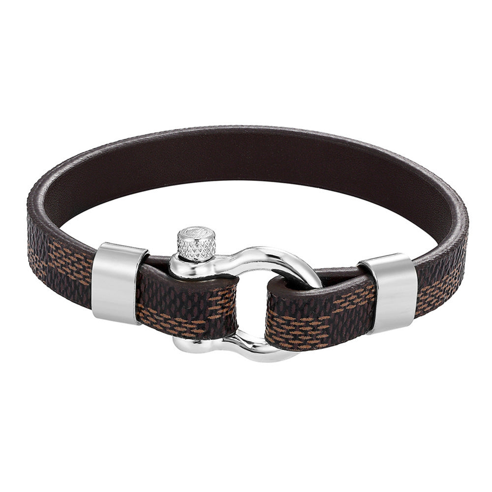 Bracelet Men's Titanium Steel Bracelet Horseshoe Buckle