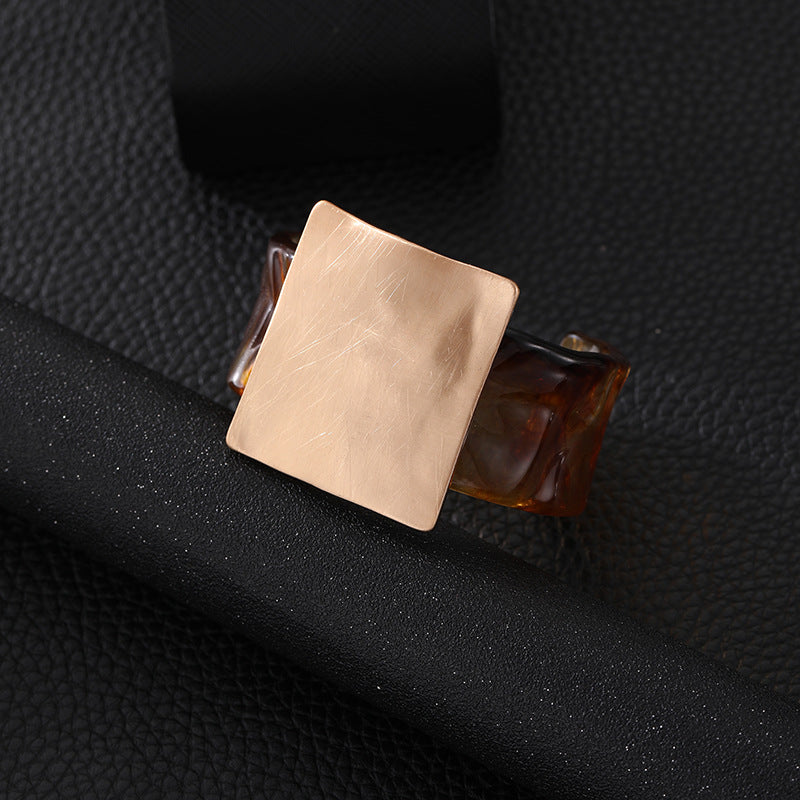 Original Geometric Brushed Square Metal Advanced Simple Elegant Bracelet