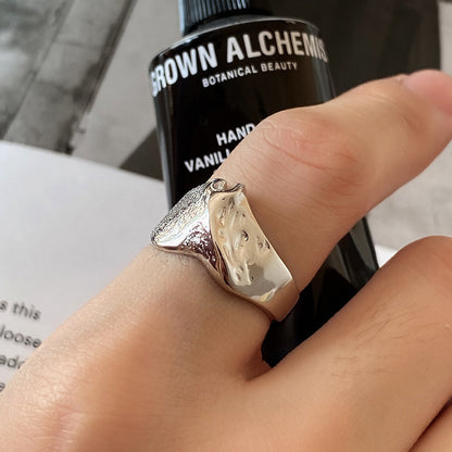 925 Sterling Silver Mottled Mountain Ring Fashion All-matching