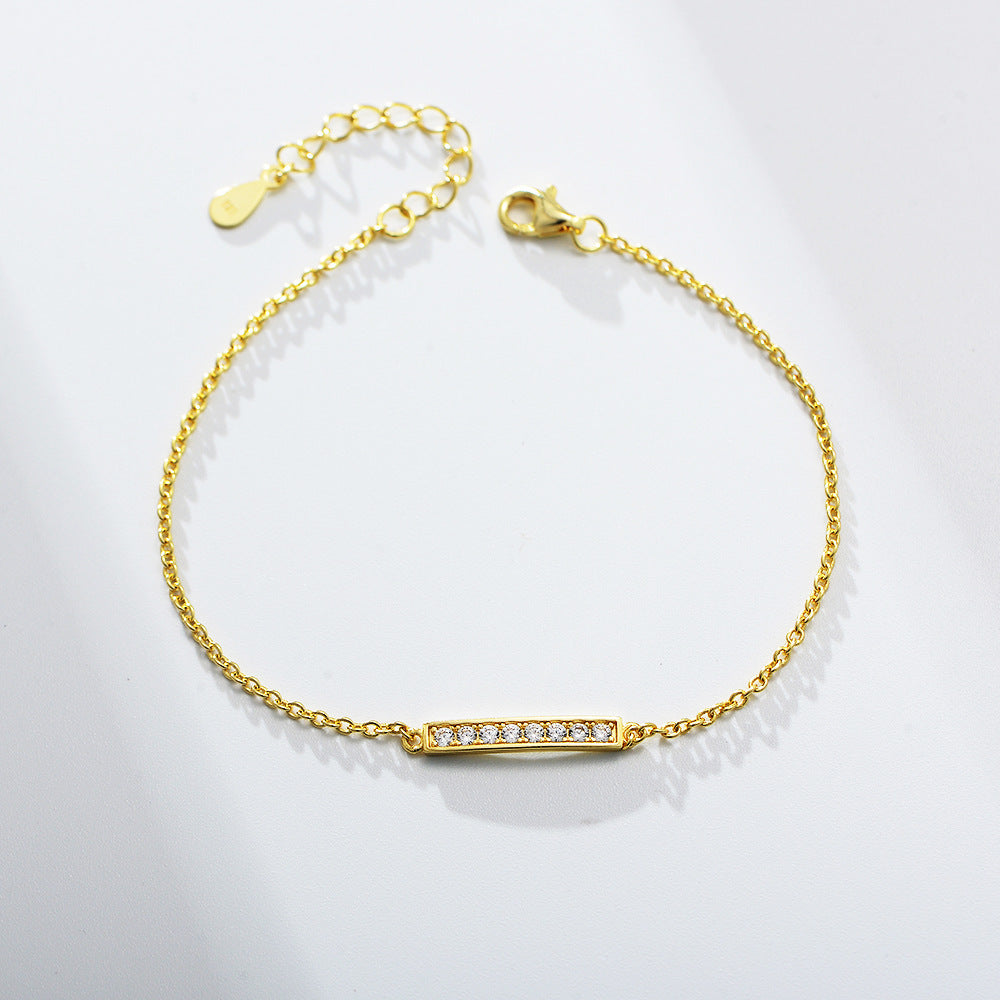 S925 Sterling Silver Simple Diamond Bracelet