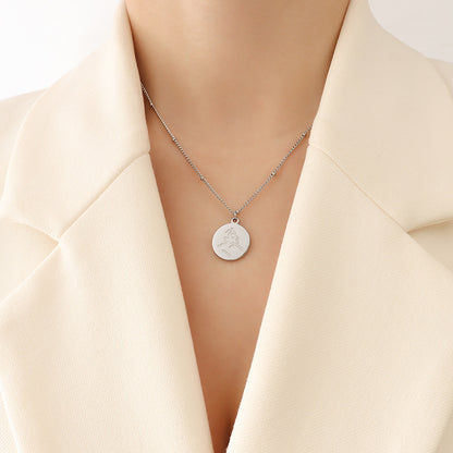 Stainless Steel Women Small Design Sense Necklace