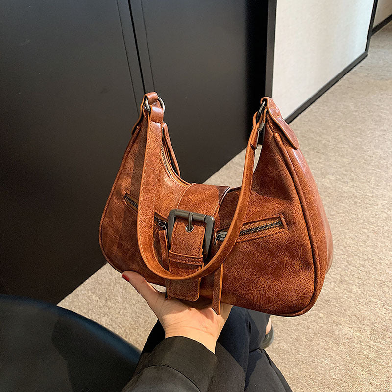 Women's One-shoulder Niche Original Design New Autumn And Winter Maillard Style Underarm Bag