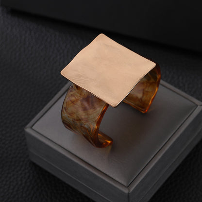 Original Geometric Brushed Square Metal Advanced Simple Elegant Bracelet