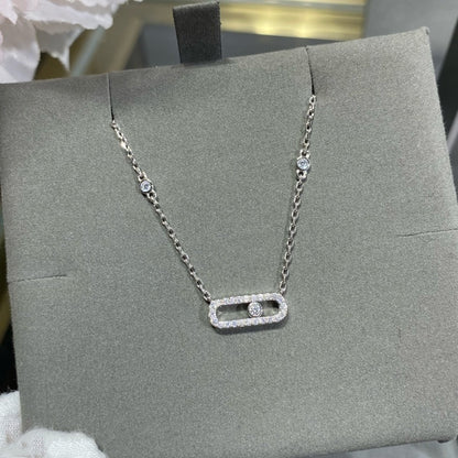 Rose Gold Simple Mobile Single Diamond Full Diamond Necklace