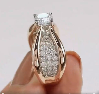 Micro-inlaid Rose Golden Ring