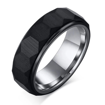 Men's New Batch Flower Room Black Tungsten Steel Ring