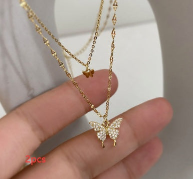 قلادة تشوكر ملونة لامعة على شكل سلسلة الترقوة للنساء