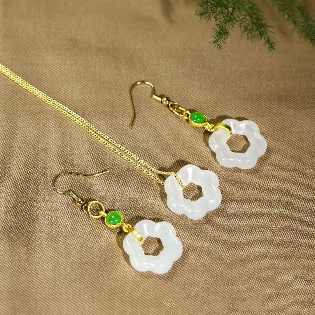 DIY Antique Earrings Jade Ornament Accessories