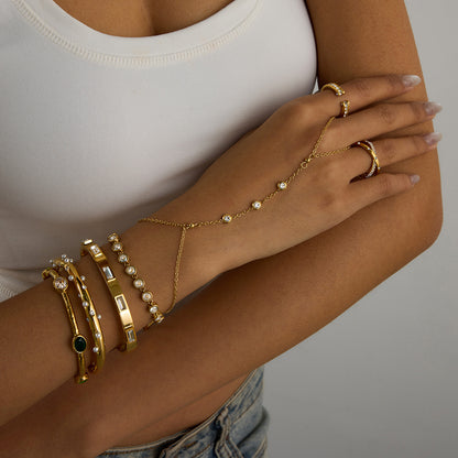 Stainless Steel Mitten-type Bracelet Female Special-interest Design