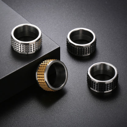 خاتم رجالي من التيتانيوم الفولاذي على شكل هرم الهيب هوب