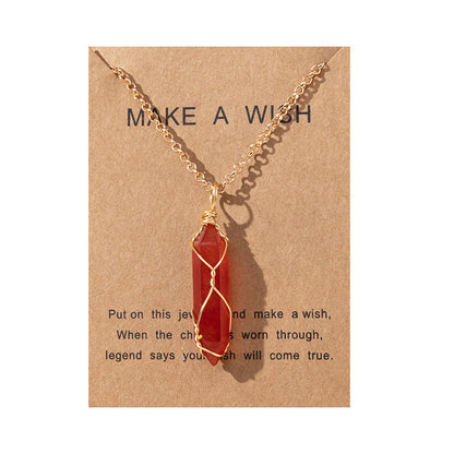 Men's And Women's Fashion Simple Copper Wire Hexagon Prism Necklace