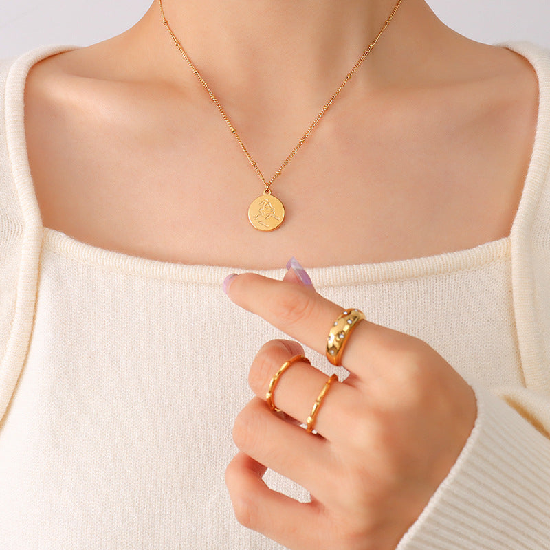 Stainless Steel Women Small Design Sense Necklace