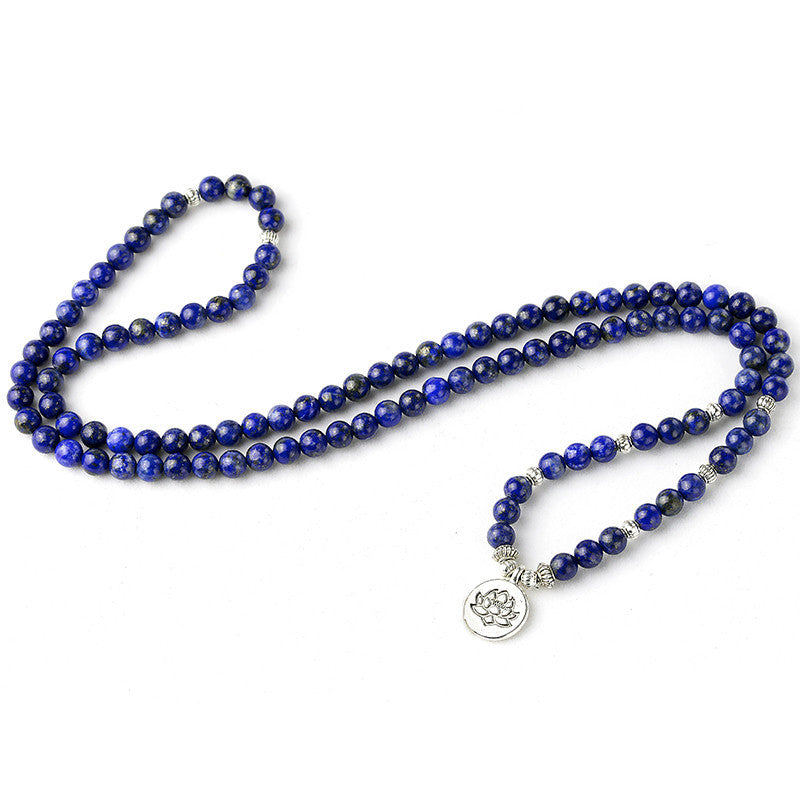 Lapis Lazuli Crystal Lotus OM Eye Buddha Yoga Bracelet