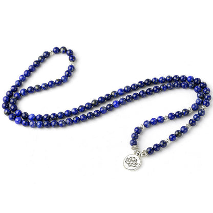 Lapis Lazuli Crystal Lotus OM Eye Buddha Yoga Bracelet